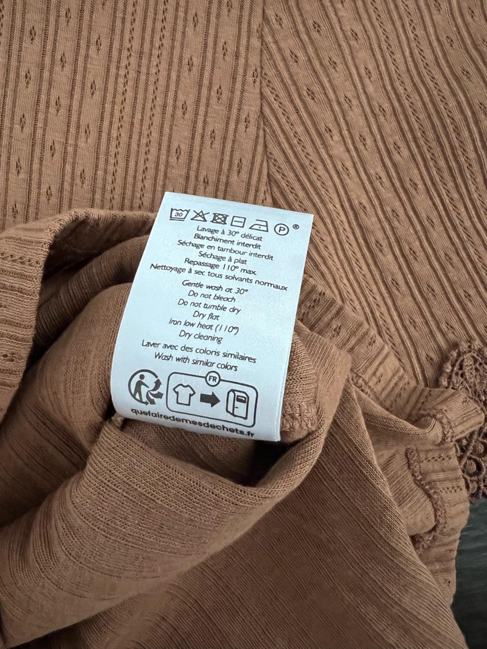 Sezane Clea T-Shirt in Coffee Sz S - Picture 6 of 8